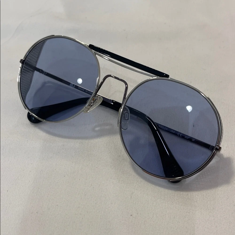 ill.i by Will.i.am Round Metal Sunglasses Blue Lenses Mens Glasses made in Italy